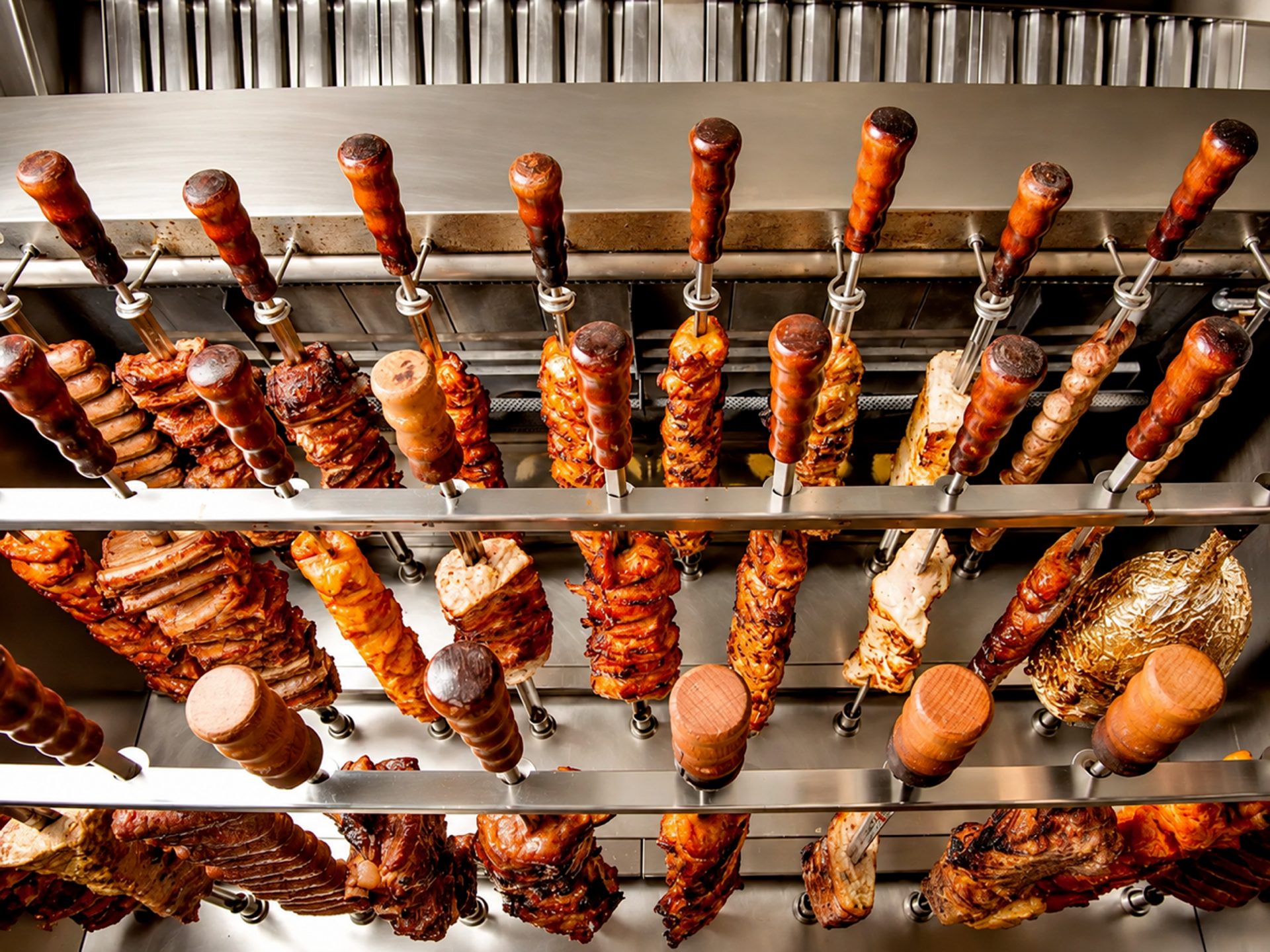 Rotisserie meats, fresh sides, pay by the pound