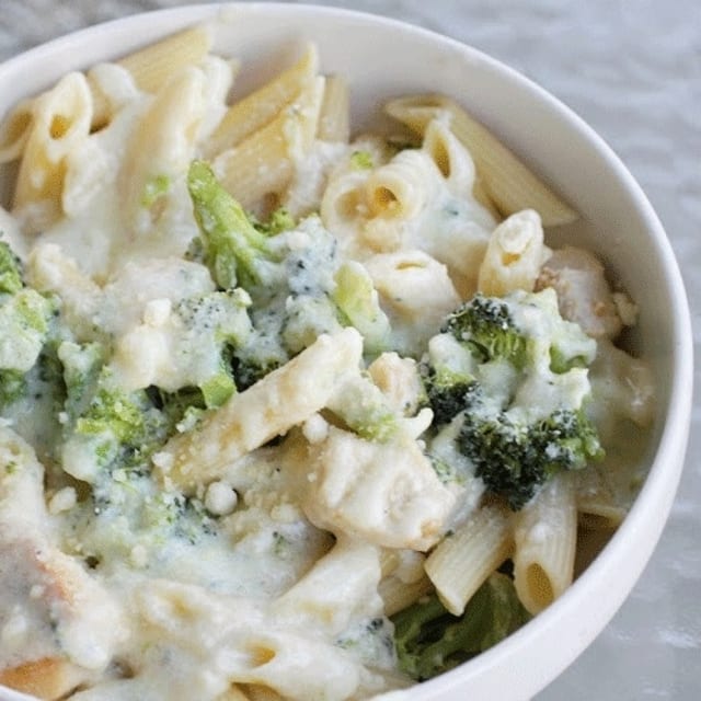 Chicken and Broccoli Alfredo.