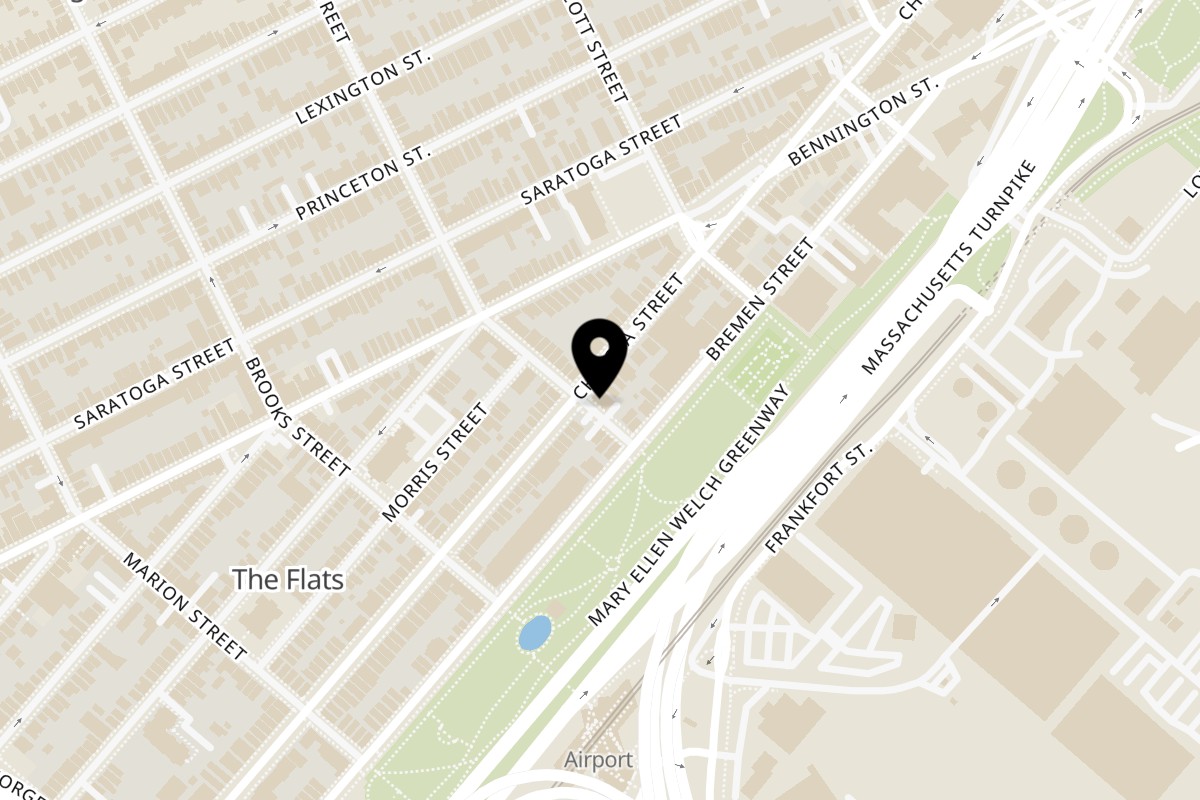 Map showing the location of Oliveira's on 297 Chelsea St in Boston